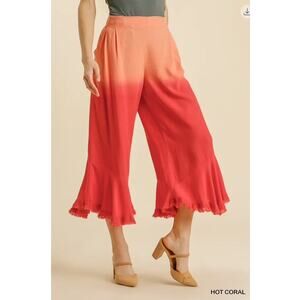 UMGEE - Linen Blend Dip Dye Wide Leg Pants